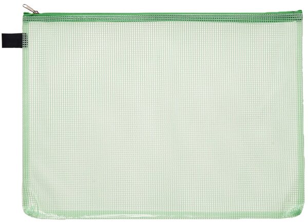 Image Kleinkrambeutel A4 transparent grün mit farbigem Reißverschluss
