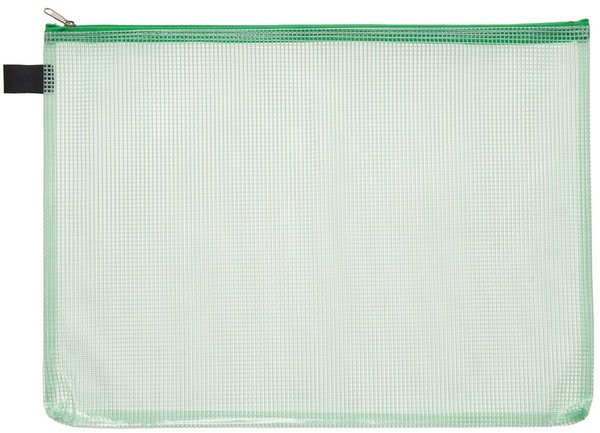 Image Kleinkrambeutel A5 transparent grün mit farbigem Reißverschluss