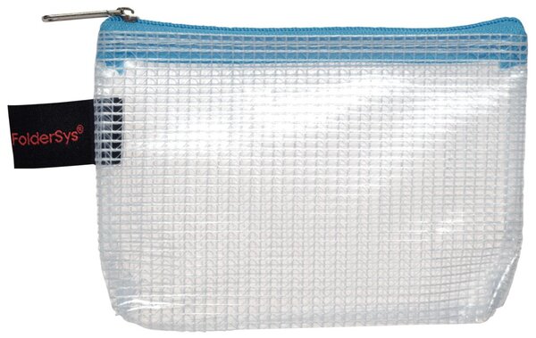 Image Kleinkrambeutel, A7, hellblau mit farbigem Reißverschluss