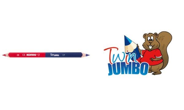 Image Kores Dreikant-Lehrerbuntstift TWIN Jumbo, blau/rot (5694851)