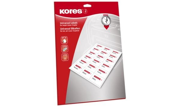 Image Kores Universal-Etiketten, 52,5 x 2 9,7 mm, weiß, 25 Blatt (5620443)