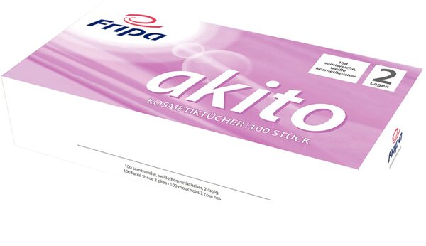 Image Kosmetiktücher akito 2-lagig aus 100% Zellstoff, hochweißes Tissue