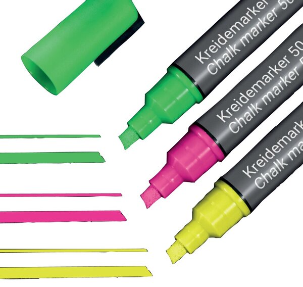 Image Kreidemarker/Flüssigkreide auf Wasserbasis abwischbar pink,grün,gelb