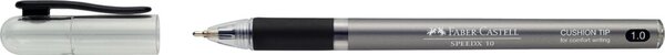 Image Kugelschreiber Speedx M schwarz, mit Kappe und Clip, Gummigriffzone