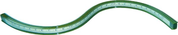 Image Kurvenlineal mit Teilung 30cm Flexibel, grün, biegsam,