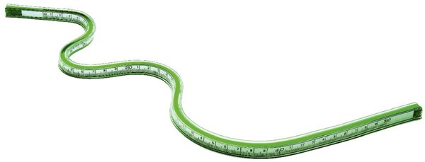 Image Kurvenlineal mit Teilung 50cm Flexibel, grün, biegsam,