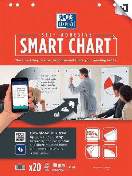 Image Flipchartblock, 60x80cm, blanco, selbstklebend, 20 Blatt, 90g/qm