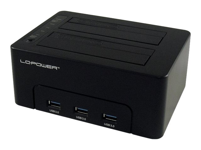 Image LC-POWER Dockingstation LC-Power USB 3.0 2-Bay 2,5"/3,5"HDD/SSD+3xHub