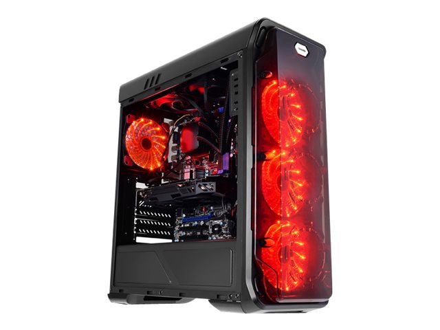 Image LC-POWER Gaming 988B Red Typhoon Midi Tower Gaming Gehäuse mit Seitenfenster