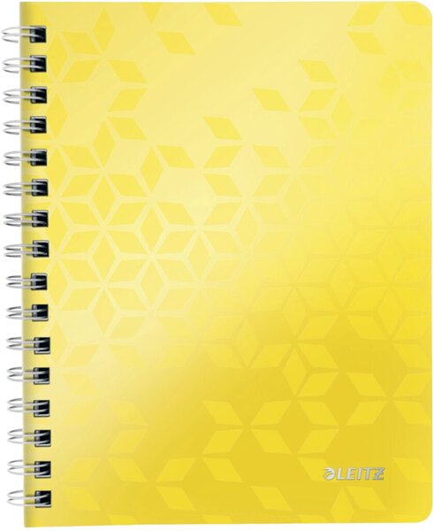 Image Collegeblock WOW A4, PP-Einband kariert, gelb, spiralgebunden