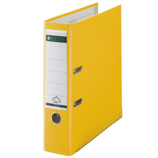 Image LEITZ 180° Lever Arch File Plastic 50 mm Kunststoff Gelb Ringmappe (1010-50-15)