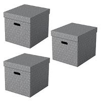 Image LEITZ 3 Esselte Home Aufbewahrungsboxen 33,0 l grau 32,0 x 36,5 x 31,5 cm; 1 Pa
