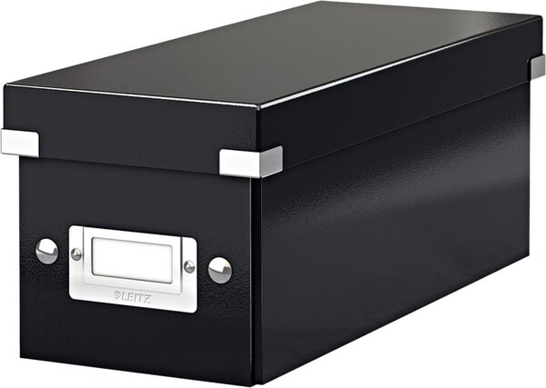 Image LEITZ CD-Ablagebox Click und Store, schwarz aus Hartpappe mit PP-Folie kaschier