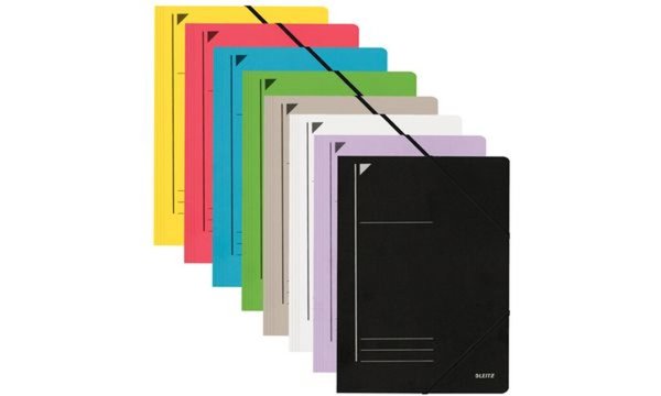 Image LEITZ Eckspanner, DIN A4, Colorspankarton 450 g-qm, schwarz mit Gummizug-Versch