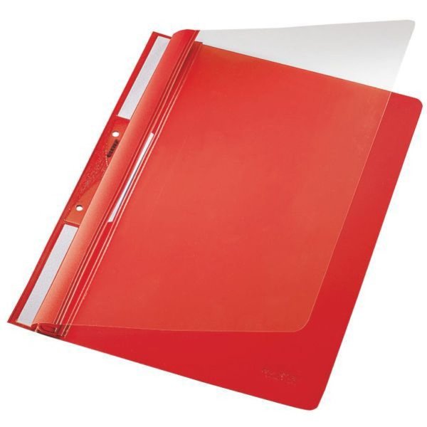 Image LEITZ Einhänge-Schnellhefter Universal, DIN A4, PVC, rot Vorderdeckel transpare
