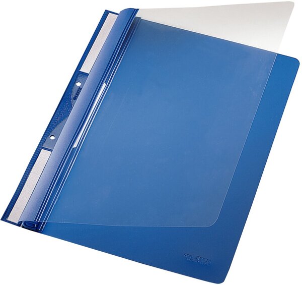 Image LEITZ Einhänge-Schnellhefter Universal, DIN A4, PVC, blau Vorderdeckel transpar