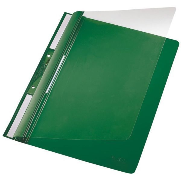 Image LEITZ Einhänge-Schnellhefter Universal, DIN A4, PVC, grün Vorderdeckel transpar