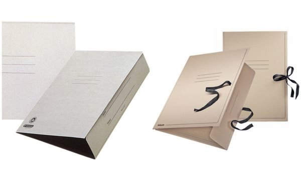 Image LEITZ Esselte Zeichnungsmappe, DIN A1, mit Bändern, grau aus Karton, 550 g/qm, 