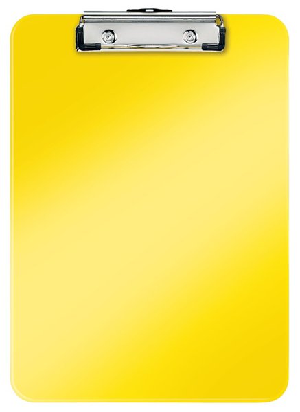 Image LEITZ Klemmbrett WOW, Polystyrol, gelb-metallic mit Metall-Klemmmechanik, Fassu