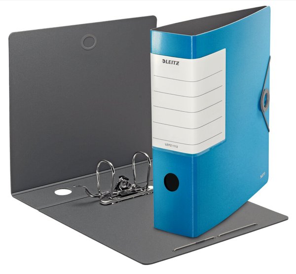 Image LEITZ Ordner Solid, 180 Grad, 82 mm, hellblau DIN A4, gerader Rücken, aus Polyf