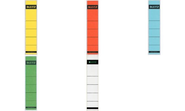 Image LEITZ Ordnerrücken-Etikett, 39 x 192 mm, kurz, schmal, grau passend für LEITZ S