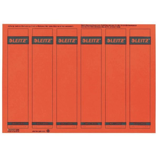 Image LEITZ Ordnerrücken-Etikett, 39 x 192 mm, kurz, schmal, rot passend für LEITZ St