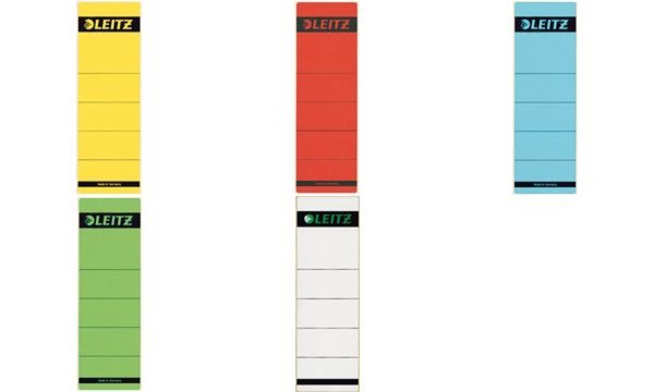 Image LEITZ Ordnerrücken-Etikett, 61 x 157 mm, kurz, breit, grau passend für LEITZ St