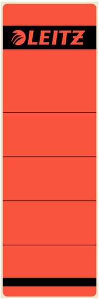 Image LEITZ Ordnerrücken-Etikett, 61 x 192 mm, kurz, breit, rot passend für LEITZ Sta