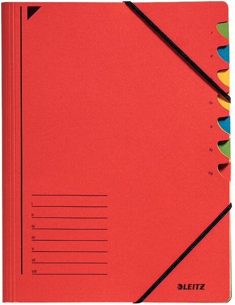 Image LEITZ Ordnungsmappe, DIN A4, Karton, 7 Fächer, rot Colorspankarton 450 g-qm, Fä