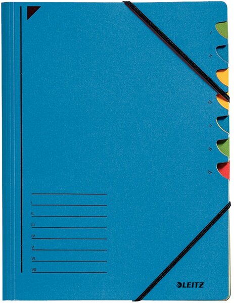 Image LEITZ Ordnungsmappe, DIN A4, Karton, 7 Fächer, blau Colorspankarton 450 g-qm, F