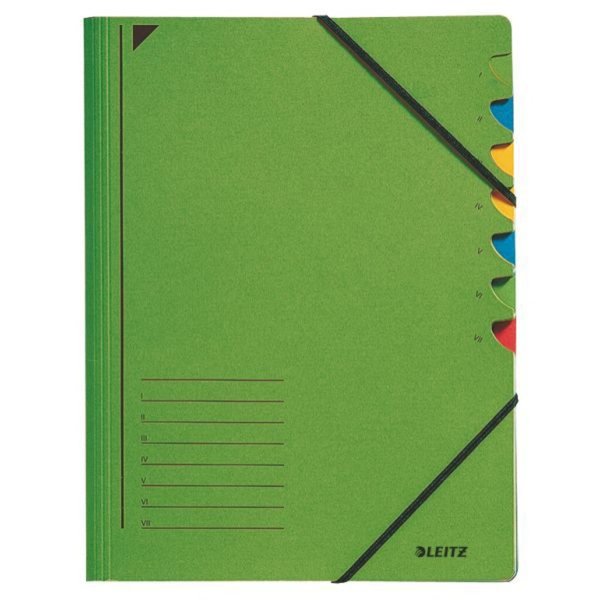 Image LEITZ Ordnungsmappe, DIN A4, Karton, 7 Fächer, grün Colorspankarton 450 g-qm, F