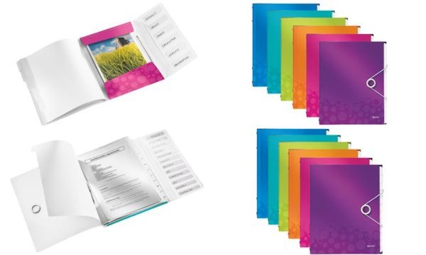 Image LEITZ Ordnungsmappe WOW, DIN A4, PP, 12 Fächer, violett laminierte Oberfläche, 