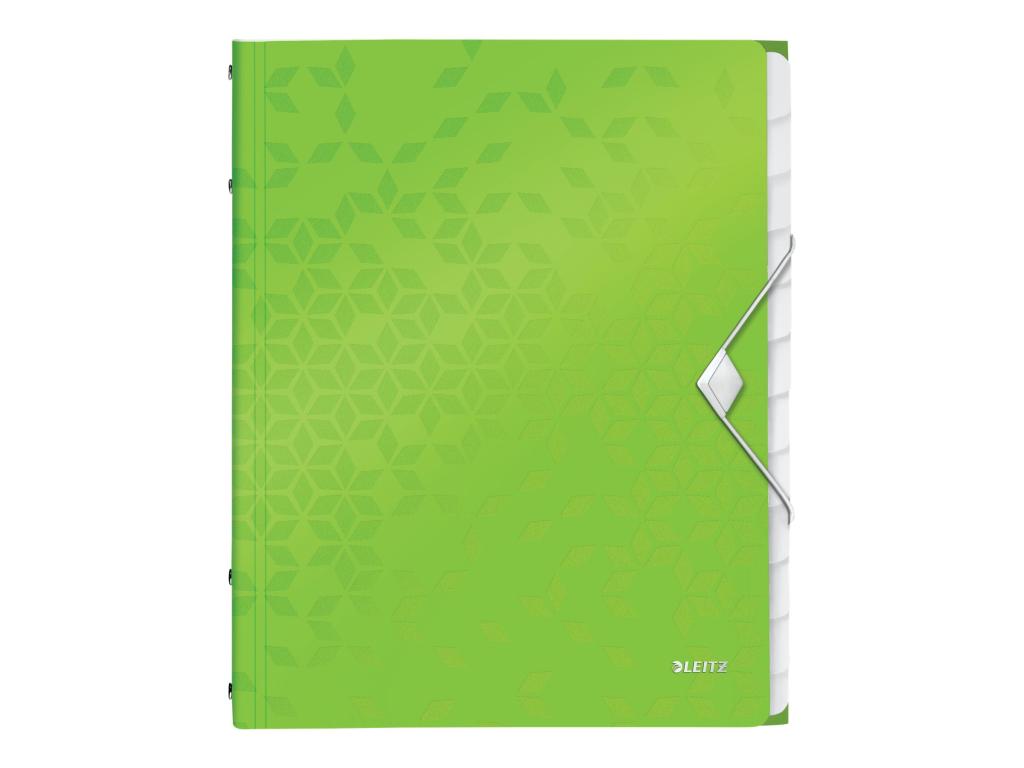 Image LEITZ Ordnungsmappe WOW, DIN A4, PP, 12 Fächer,grün-metallic laminierte Oberflä