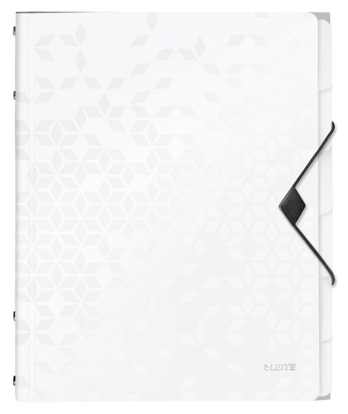 Image LEITZ Ordnungsmappe WOW, DIN A4, PP, 6 Fächer, weiß-metallic laminierte Oberflä