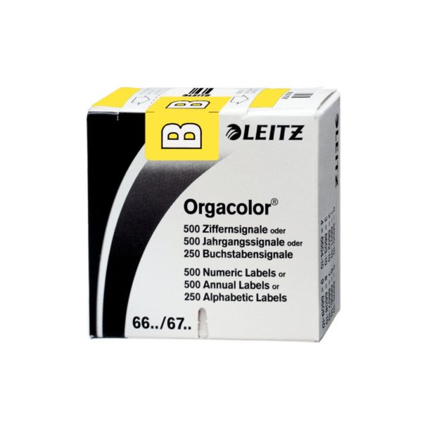 Image LEITZ Orgacolor - Gelb - Abgerundetes Rechteck - 30 x 23 mm - 73 x 73 x 30 mm (