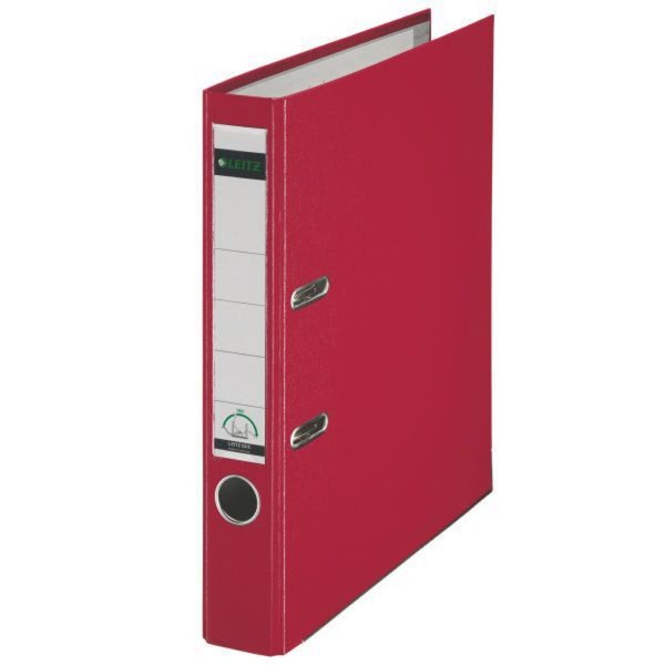 Image LEITZ Plastikordner, 180 Grad, DIN A4, 52 mm, rot farbiger Einband aus Pappe, m