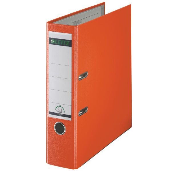 Image LEITZ Plastikordner, 180 Grad, DIN A4, 80 mm, orange farbiger Einband aus Pappe