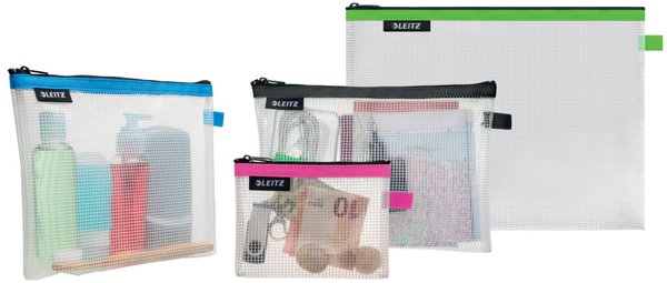 Image LEITZ Reißverschlusstasche WOW Traveller, 4er Set wasserabweisend, transparente