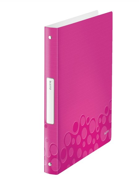 Image LEITZ Ringbuch WOW, DIN A4, PP, pink-metallic, 4 Ringe 4 Ring-Reißmechanik, Rüc