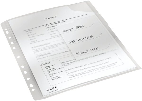Image LEITZ Sicht-/Prospekthülle CombiFile, A4, PP, glasklar 0,18 mm, Kombination aus