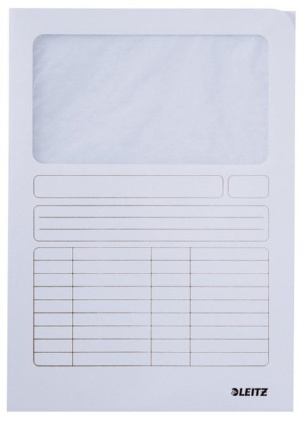 Image LEITZ Sichtmappe, DIN A4, Karton, mit Sichfenster, weiß 160 g-qm, Oberteil mit 