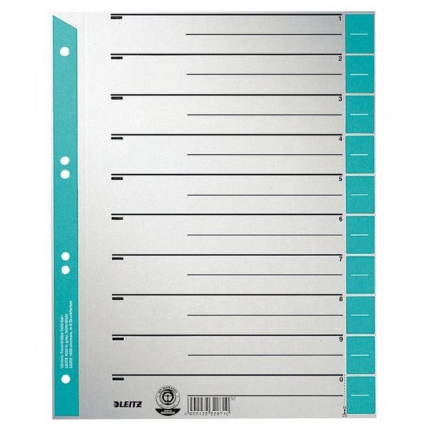 Image LEITZ Trennblätter, A4 Überbreite, Kraftkarton 230g/qm, blau aus grauem Karton 