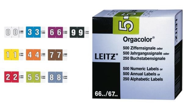 Image LEITZ Ziffernsignal Orgacolor "1", auf Rolle, gelb Maße: (B)30 x (H)23 mm, auf 