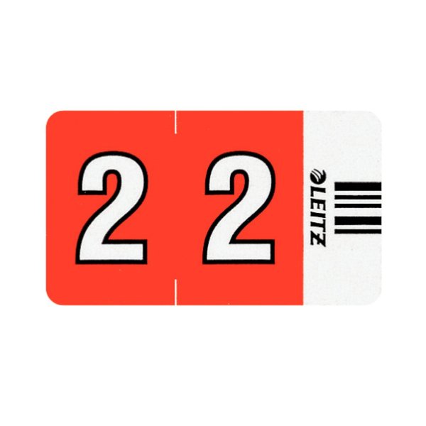 Image LEITZ Ziffernsignal Orgacolor "2", auf Streifen, rot Maße: (B)30 x (H)23 mm, au