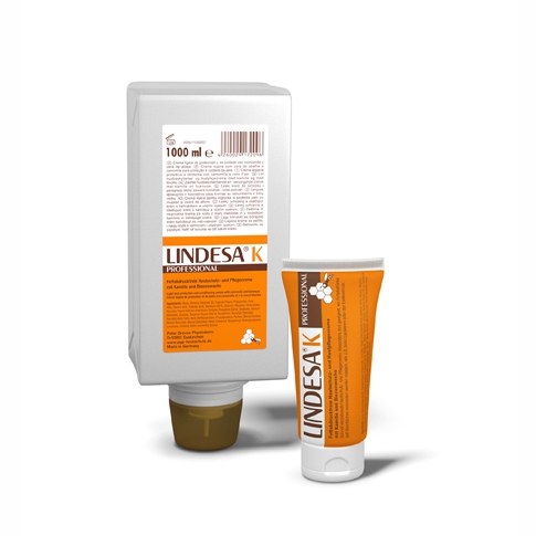 Image LINDESA® K Professional, parfümiert (Typ O/W) | 100 ml Hautschutz mit Kamille und Bienenwachs für den Hautschutz vor der Arbeit, vermeidet Fettabdrücke auf Oberflächen(vormals Lindesa K)