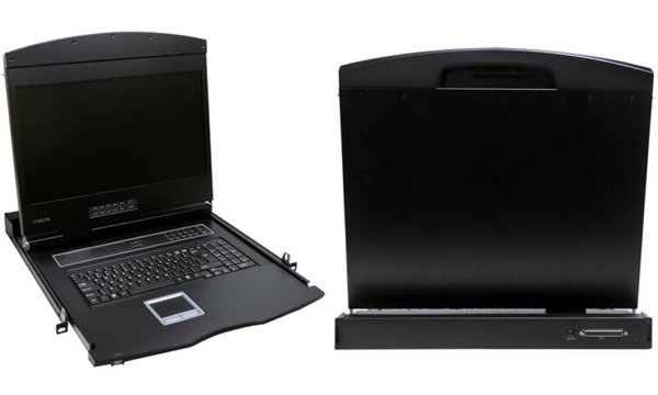 Image LOGILINK 19" LCD KVM Konsole mit  19" TFT Monitor und Tastatur (DE) 19" LCD KVM