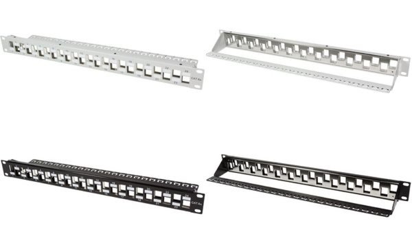 Image LOGILINK 48,30cm (19") Keystone Patch Panel, 24 Port, schwarz (RAL9005), 1 HE