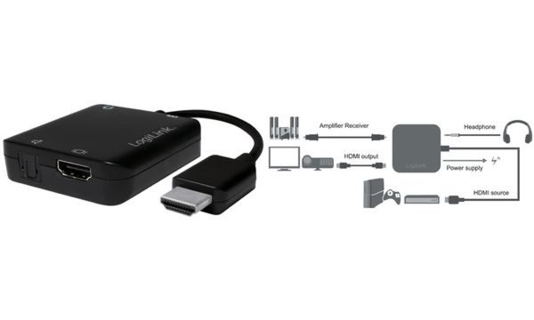 Image LOGILINK 4K x 2K HDMI Audio Extraktor Konverter, schwarz