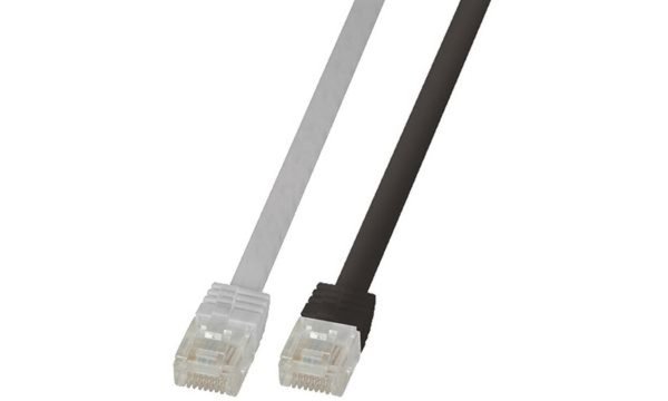 Image LOGILINK CAT6 U/UTP Flat Patch Cable AWG32 weiß 0.25m Slim Line