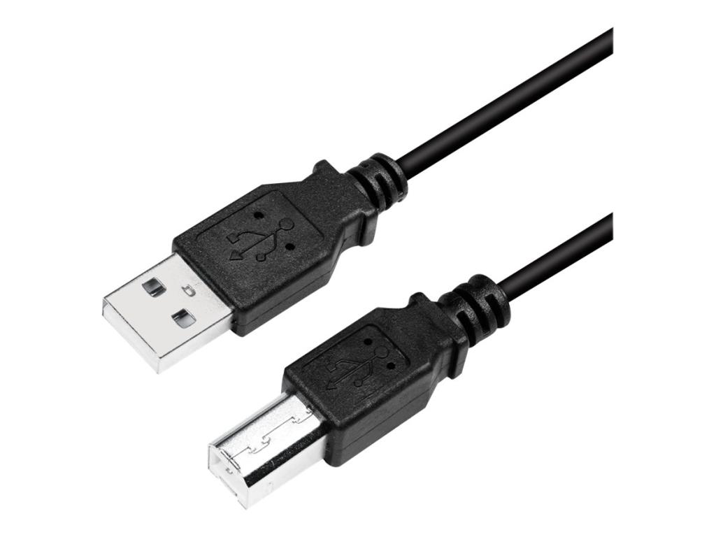 Image LOGILINK CU0008B USB 2.0 Kabel USB A Stecker / USB B Stecker, schwarz 3m